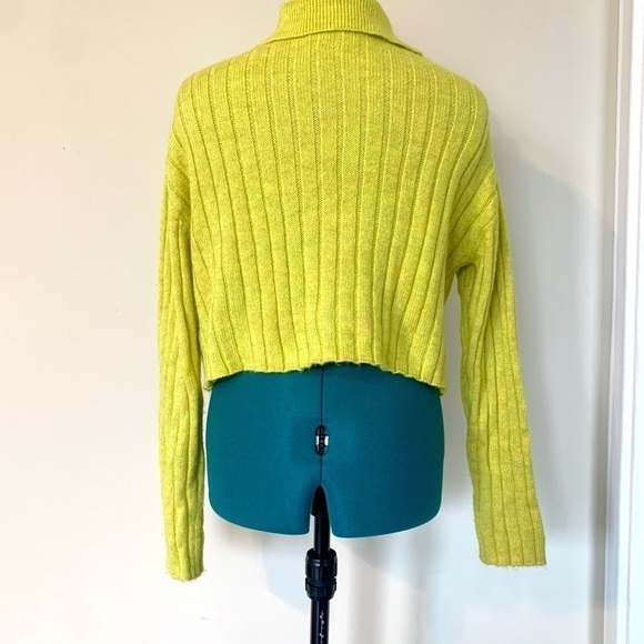 Wild Fable cable knit cropped cardigan button front sweater boho hobo Small - Picture 7 of 7